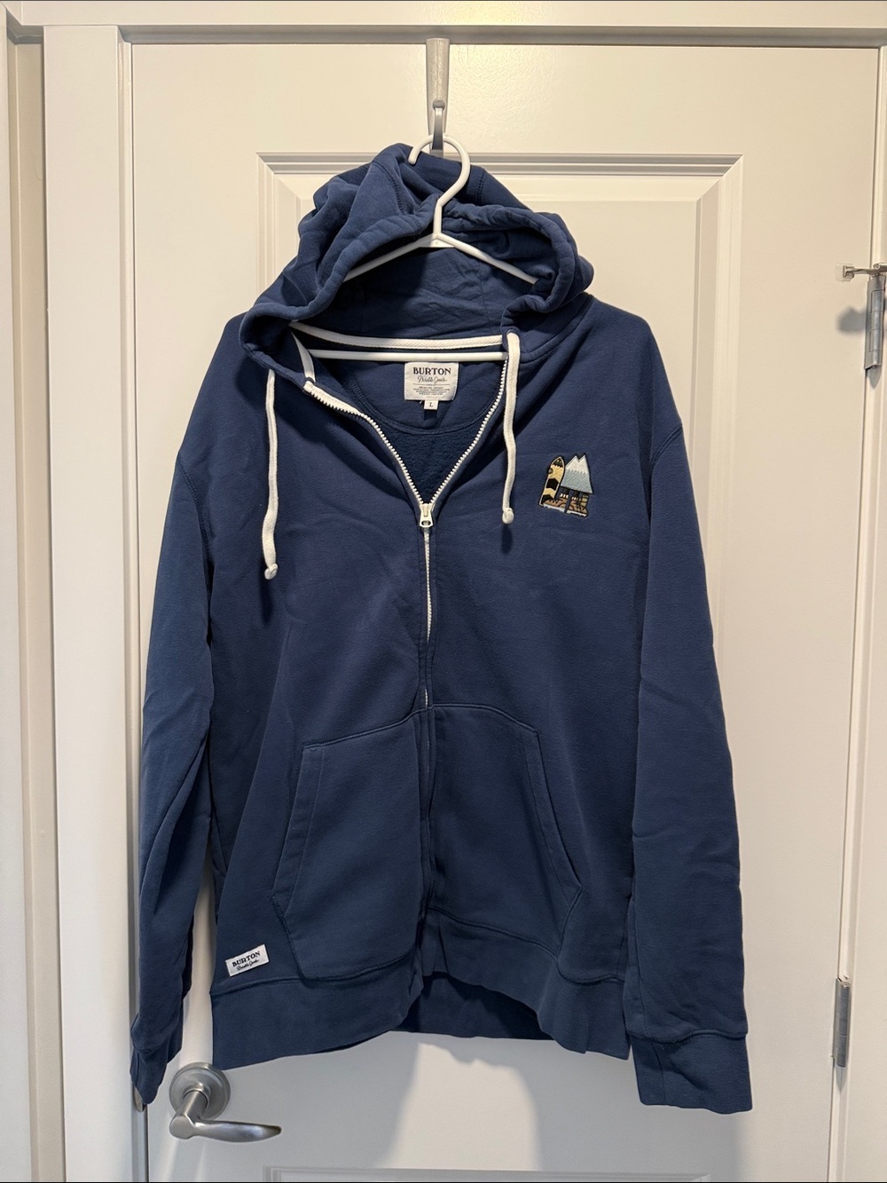 Burton Navy Zip Hoodie with White Trim